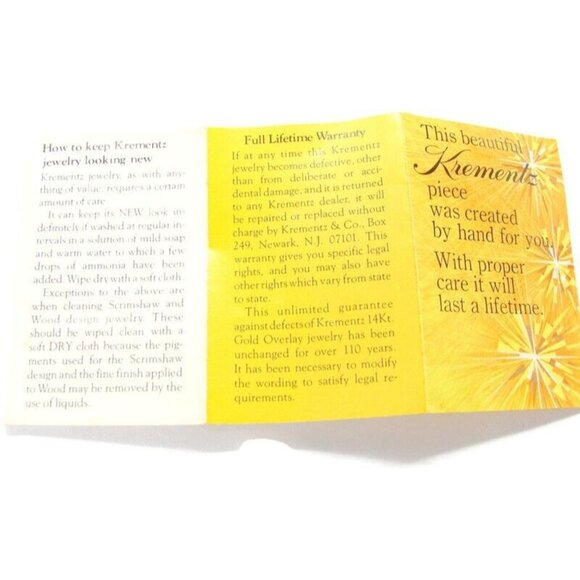 "50" Monogram Krementz 14K Gold Overlay Oval Vtg Cufflinks Orange Tip Tux IOB - Picture 5 of 12